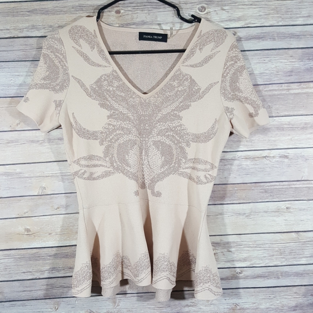 Ivanka Trump peplum top sweater small